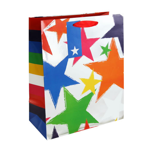 Picture of MULTICOLOURED STARS LARGE GIFT BAG